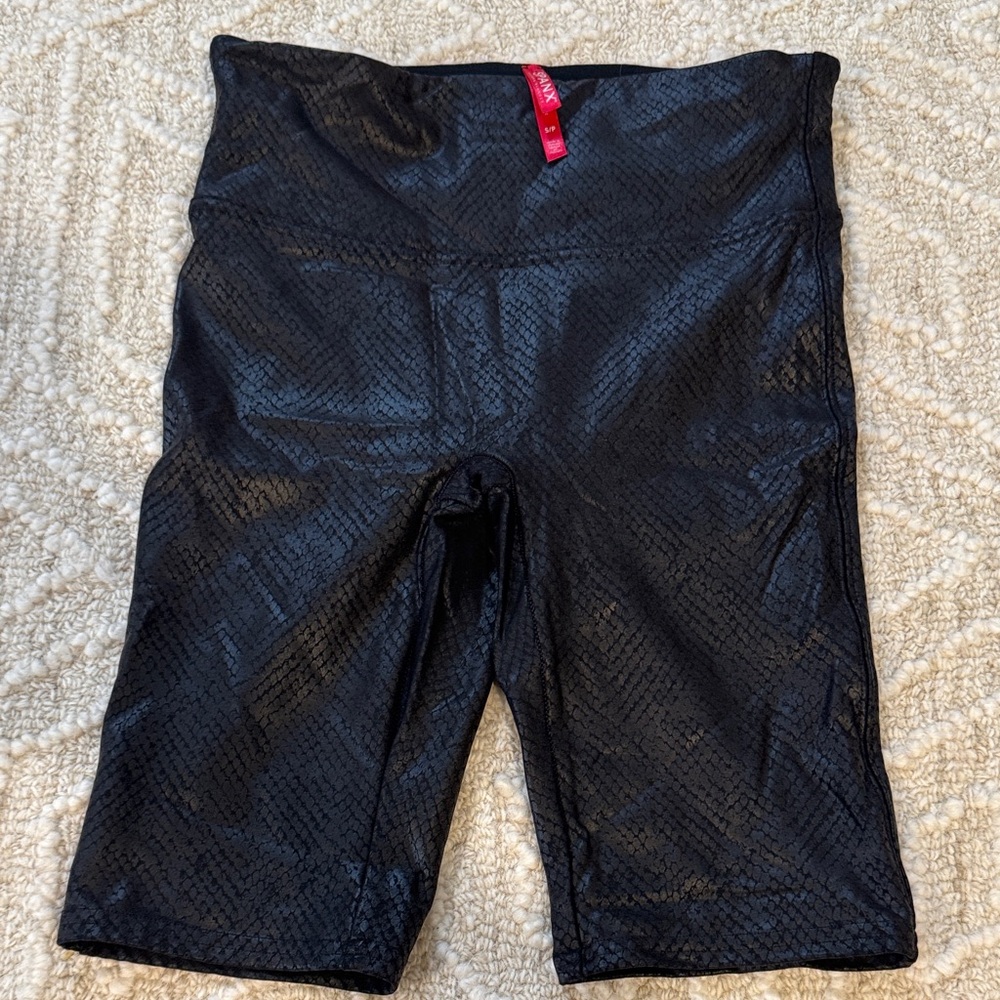 SPANX Snake Skin Black Bike Shorts